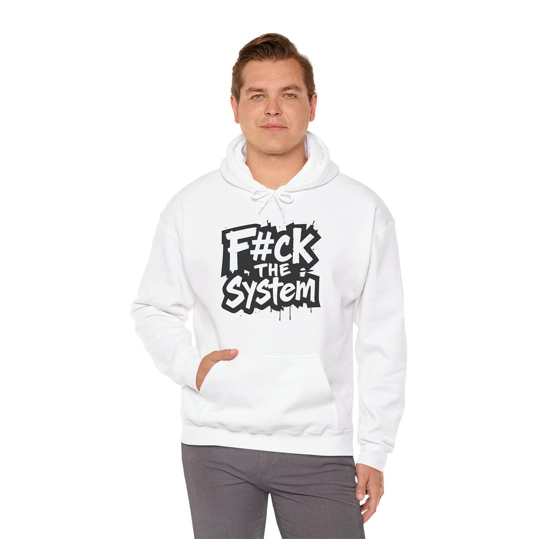 F#ck the System Men's Hoodie - Image 4