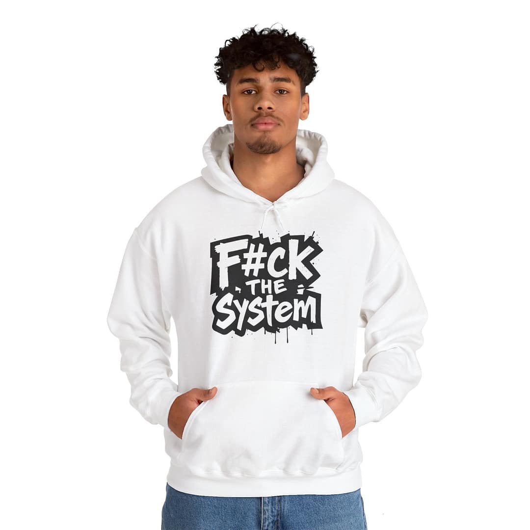 F#ck the System Men's Hoodie - Image 3